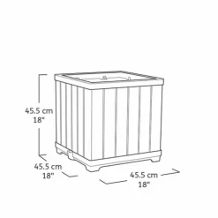 Krukker & Plantebeholdere^Plant pot Keter 262635 Oak Resin Plastic Squared
