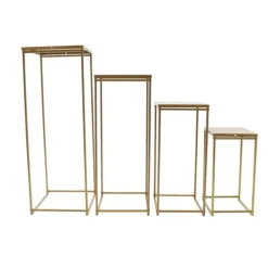 Best Plante- & blomsterstander sæt - Metalstativ - 4 stk - Stålrør - 10–15 kg pr. stativ - Inde/ude - Samling kræves - Til bryllupsdekoration - Guld Plantestativer