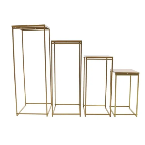 Best Plante- & blomsterstander sæt - Metalstativ - 4 stk - Stålrør - 10–15 kg pr. stativ - Inde/ude - Samling kræves - Til bryllupsdekoration - Guld Plantestativer