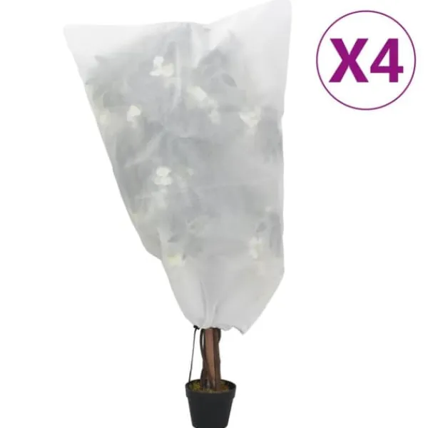 Haveduge^Plantebeskyttelse med snore - Vinterbeskyttelse | Størrelse: 0,8x1 m | 4 stk. 70 g/m²