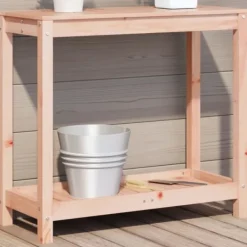 Best Plantebord i massivt douglasgran med hylde | Størrelse: 82,5x35x75 cm Plantningsbænke