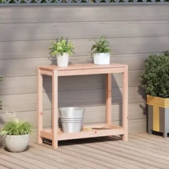 Best Plantebord i massivt douglasgran med hylde | Størrelse: 82,5x35x75 cm Plantningsbænke