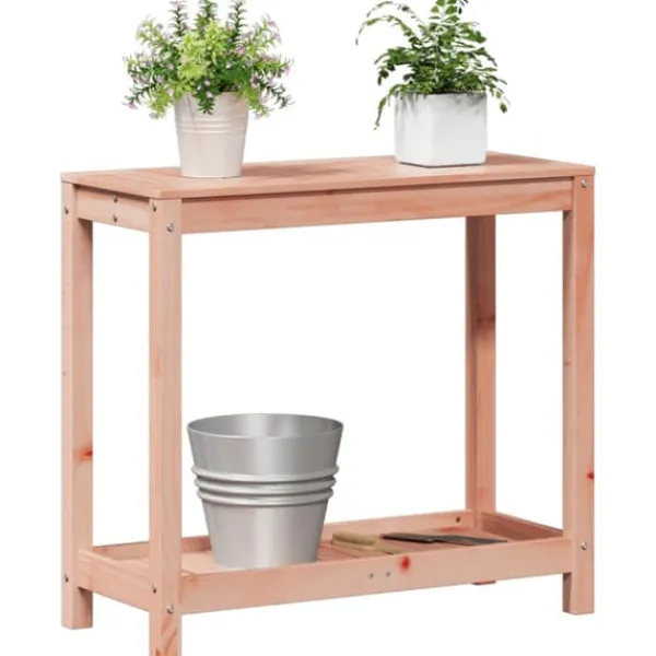 Best Plantebord i massivt douglasgran med hylde | Størrelse: 82,5x35x75 cm Plantningsbænke