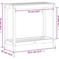 Best Plantebord i massivt douglasgran med hylde | Størrelse: 82,5x35x75 cm Plantningsbænke
