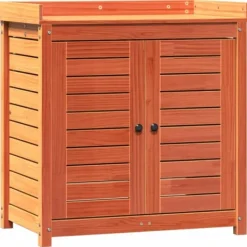 Plantningsbænke^Plantebord i massivt fyrretræ med hylder - Pottebord til have | Størrelse: 82,5x50x86,5 cm | Farve: Brun