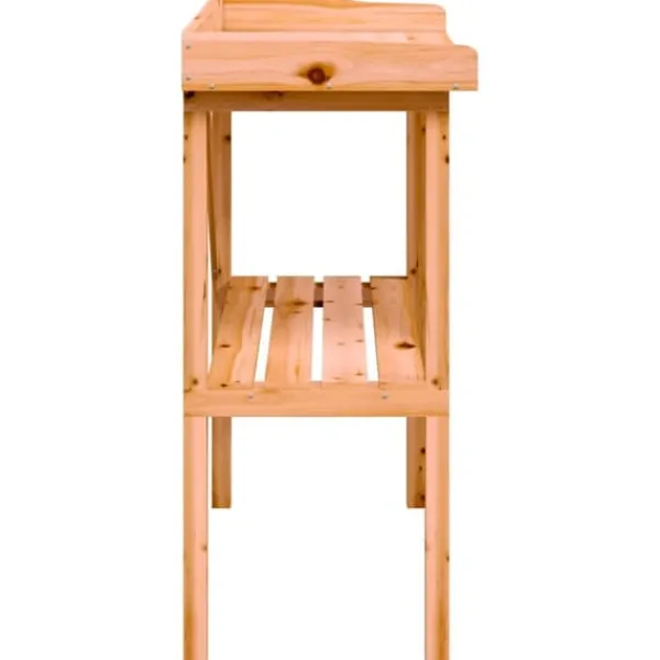 Plantningsbænke^Plantebord i massivt grantræ med hylde | Størrelse: 78x38x82,5 cm | Farve: Brun