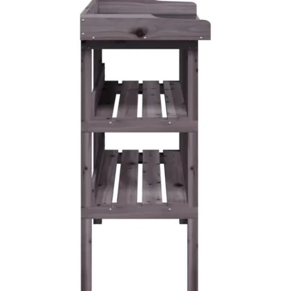 Plantningsbænke^Plantebord i massivt grantræ med hylder | 78x38x82,5 cm | Farve: Natur | Størrelse: 78x38x82,5 cm