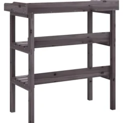 Plantningsbænke^Plantebord i massivt grantræ med hylder | 78x38x82,5 cm | Farve: Natur | Størrelse: 78x38x82,5 cm