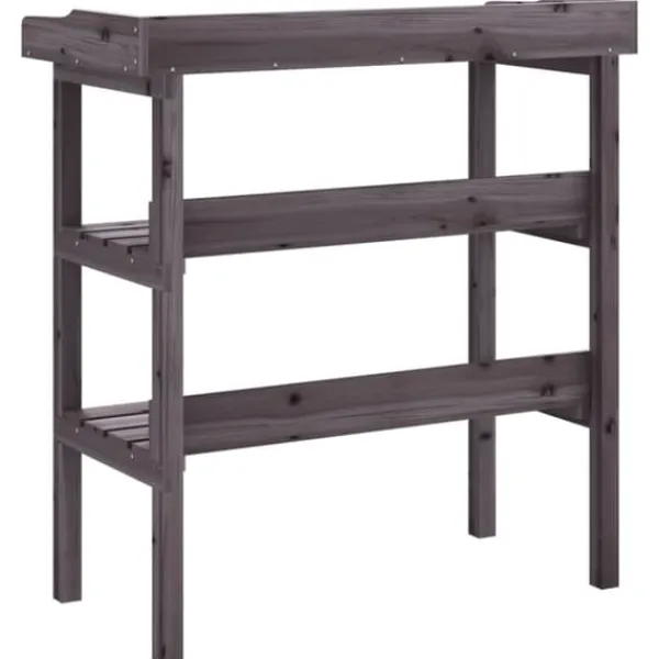 Plantningsbænke^Plantebord i massivt grantræ med hylder | 78x38x82,5 cm | Farve: Natur | Størrelse: 78x38x82,5 cm