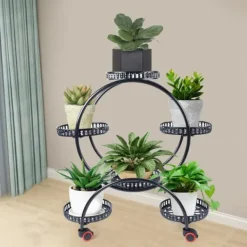 Plantestativer^Plantebord, Jernmateriale, Seks niveauer, Fire hjul, Selvstændig samling, Alsidig brug