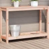 New Plantebord med hylde i massivt douglasgran - Robuste træmøbler | Størrelse: 108x35x75 cm Plantningsbænke