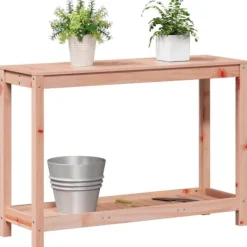 New Plantebord med hylde i massivt douglasgran - Robuste træmøbler | Størrelse: 108x35x75 cm Plantningsbænke