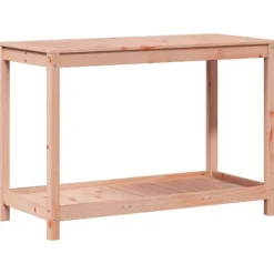 Sale Plantebord med hylde i massivt douglasgran - Robuste udendørs møbler | Størrelse: 108x50x75 cm Plantningsbænke