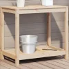 Plantningsbænke^Plantebord med hylde i massivt fyrretræ | Størrelse: 82,5x50x75 cm