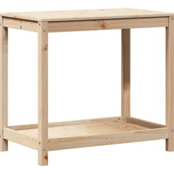 Plantningsbænke^Plantebord med hylde i massivt fyrretræ | Størrelse: 82,5x50x75 cm