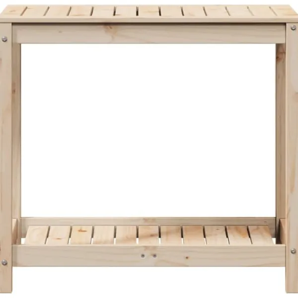 Plantningsbænke^Plantebord med hylde i massivt fyrretræ | Størrelse: 82,5x50x75 cm