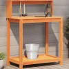 Outlet Plantebord med hylder i massivt fyrretræ | Mål: 82,5x50x109,5 cm | Farve: Brun Plantningsbænke