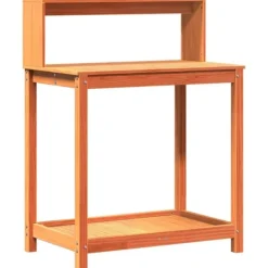 Outlet Plantebord med hylder i massivt fyrretræ | Mål: 82,5x50x109,5 cm | Farve: Brun Plantningsbænke