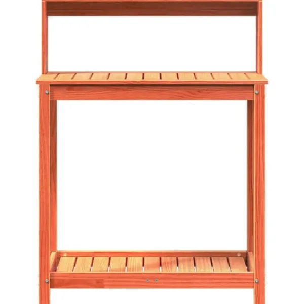Outlet Plantebord med hylder i massivt fyrretræ | Mål: 82,5x50x109,5 cm | Farve: Brun Plantningsbænke
