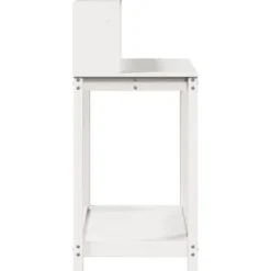 Discount Plantebord med hylder i massivt fyrretræ - Opbevaringsløsning | Størrelse: 108x50x109,5 cm | Farve: Hvid Plantningsbænke
