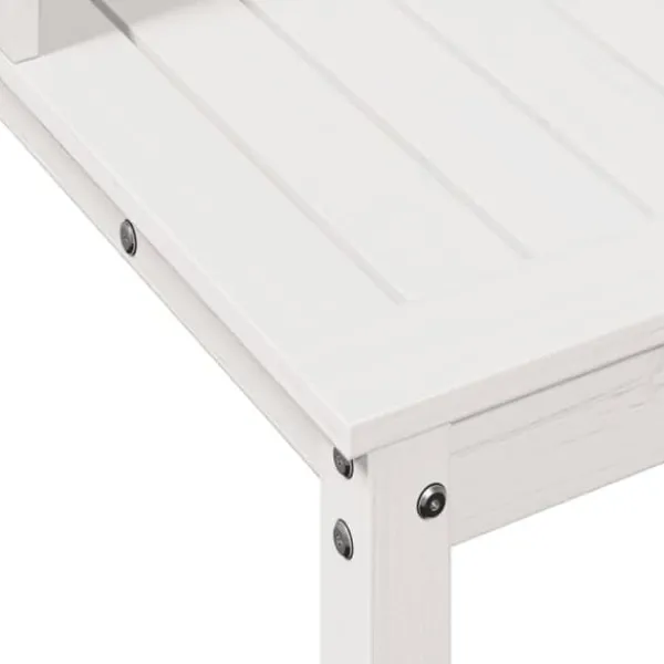 Discount Plantebord med hylder i massivt fyrretræ - Opbevaringsløsning | Størrelse: 108x50x109,5 cm | Farve: Hvid Plantningsbænke