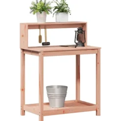 Outlet Plantebord med hylder i massivt douglasgran - Ideelt til planter | Størrelse: 82,5x50x109,5 cm Plantningsbænke