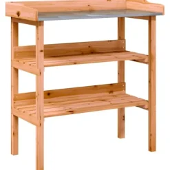 Plantningsbænke^Plantebord med hylder i massivt grantræ | Størrelse: 78x38x82,5 cm | Farve: Brun