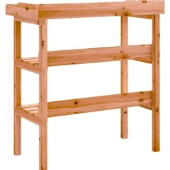 Plantningsbænke^Plantebord med hylder i massivt grantræ | Størrelse: 78x38x82,5 cm | Farve: Brun