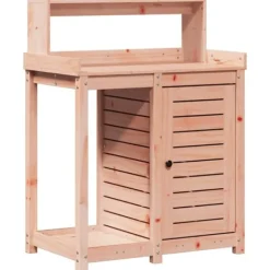 Plantebord med hylder i massivt douglasgran | Størrelse: 82,5x50x109,5 cm Plantningsbænke
