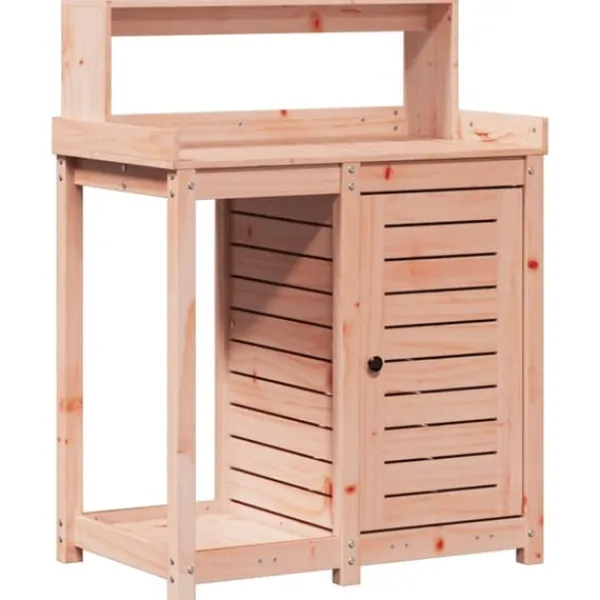 Plantebord med hylder i massivt douglasgran | Størrelse: 82,5x50x109,5 cm Plantningsbænke