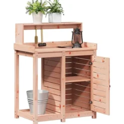 Plantebord med hylder i massivt douglasgran | Størrelse: 82,5x50x109,5 cm Plantningsbænke