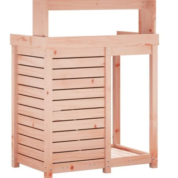 Plantebord med hylder i massivt douglasgran | Størrelse: 82,5x50x109,5 cm Plantningsbænke