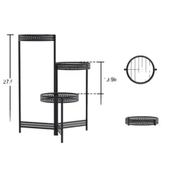 Hot Plantebord, Moderne Minimalistisk, Metal, Sort,3 niveau Krukker & Plantebeholdere