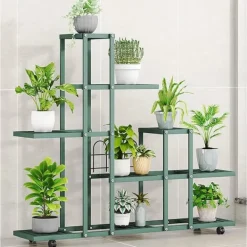 Plantestativer^Plantebord, Multi-Lag Design, Bærbar og Holdbar,H9036 Grøn