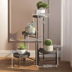 Plantestativer^Plantebord, Multi-Niveau Design, Nem Samling,Sort 4 Pots D