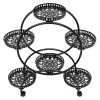 Online Plantebord, 4-niveau design, mobil med universelle hjul,Sort Plantestativer