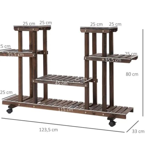 Sale Plantebord, 123,5x33x80 cm, Brun Krukker & Plantebeholdere