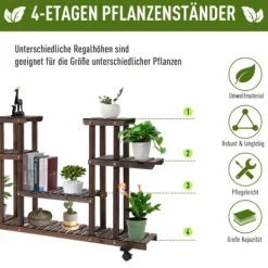 Sale Plantebord, 123,5x33x80 cm, Brun Krukker & Plantebeholdere