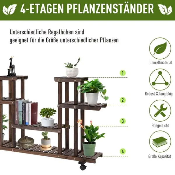Sale Plantebord, 123,5x33x80 cm, Brun Krukker & Plantebeholdere