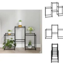 Plantestativer^Planteborde - Living blomsterstativ 83x25x60 cm jern sort