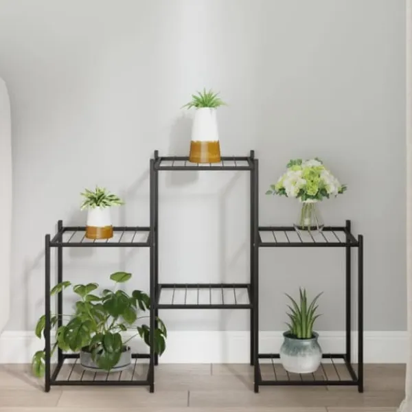 Plantestativer^Planteborde - Living blomsterstativ 83x25x60 cm jern sort