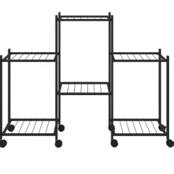 Clearance Planteborde - Living blomsterstativ med hjul 83x25x63,5 cm jern sort Plantestativer