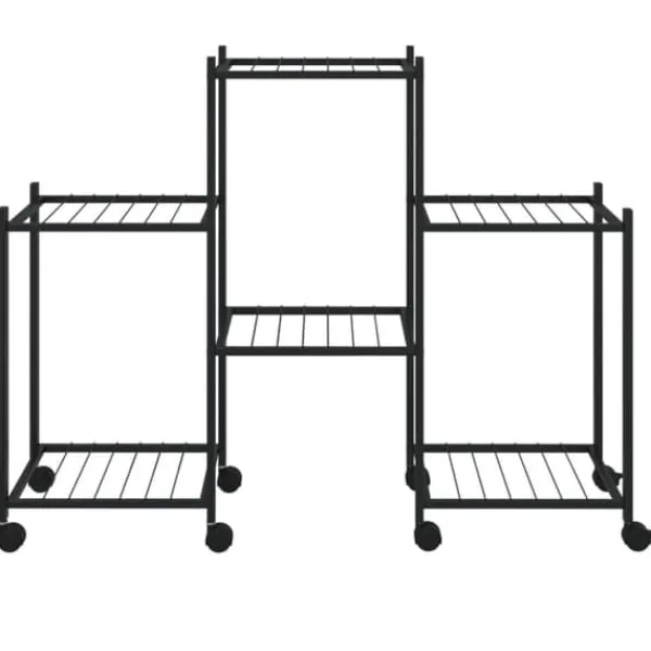 Clearance Planteborde - Living blomsterstativ med hjul 83x25x63,5 cm jern sort Plantestativer