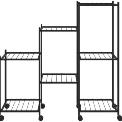 Clearance Planteborde - Living blomsterstativ med hjul 83x25x83,5 cm jern sort Plantestativer