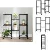 Plantestativer^Planteborde - Living blomsterstativ med hjul 83x25x83,5 cm jern sort