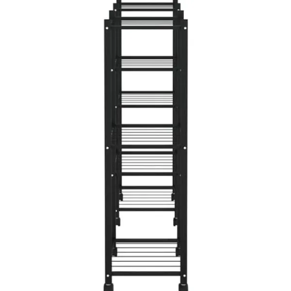 Plantestativer^Planteborde - Living blomsterstativ med hjul 83x25x83,5 cm jern sort