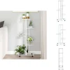 Online Planteborde - Living blomsterstativ 5 niveauer med hjul 44x23x100 cm jern hvid Plantestativer