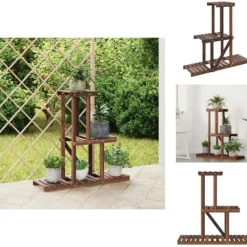Discount Planteborde - Living blomsterstativ 81x25x75,5 cm massivt fyrretræ Plantestativer