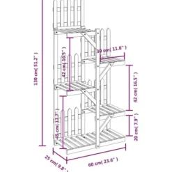 Outlet Planteborde - Living blomsterstativ 60x25x130 cm massivt fyrretræ Plantestativer