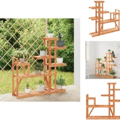Online Planteborde - Living blomsterstativ 110x25x111 cm massivt fyrretræ Plantestativer